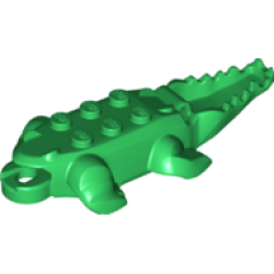Alligator / Crocodile Body with 10 Bottom Teeth - Green Alligator / Crocodile Body with 10 Bottom Teeth - Green