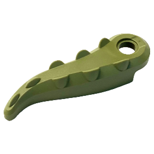 Деталь LEGO 18906 Alligator / Crocodile Tail with Hole - Olive Green