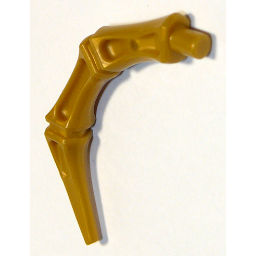 Деталь LEGO 15064 Appendage Bony Small with Bar End (Leg / Rib / Tail) - Pearl Gold