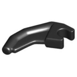 Barb / Claw / Horn / Tooth with Clip, Angled - Black