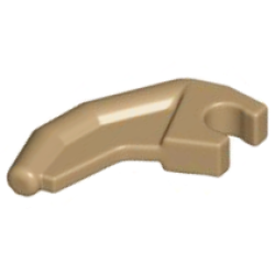 Barb / Claw / Horn / Tooth with Clip, Angled - Dark Tan