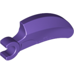 Barb / Claw / Horn / Tooth with Clip, Curved - Dark Purple