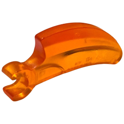 Barb / Claw / Horn / Tooth with Clip, Curved - Trans-Orange