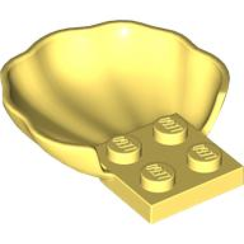 Деталь LEGO 18970 Clam / Scallop Shell with 4 Studs - Bright Light Yellow