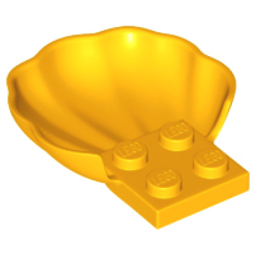 Деталь LEGO 18970 Clam / Scallop Shell with 4 Studs - Bright Light Orange