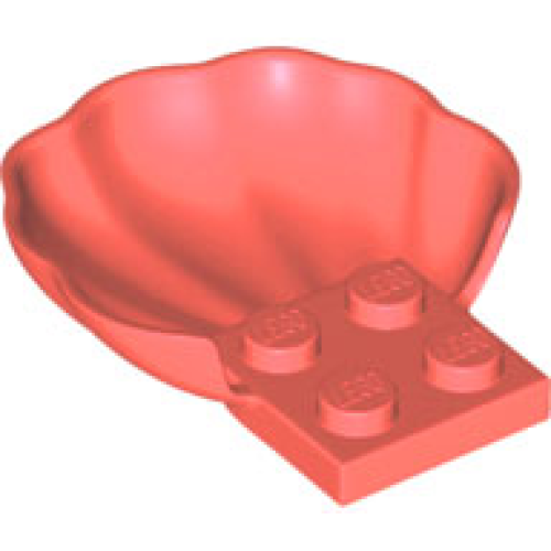Деталь LEGO 18970 Clam / Scallop Shell with 4 Studs - Coral