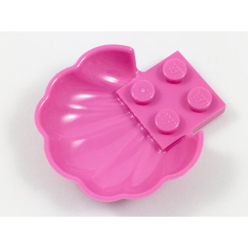 Деталь LEGO 18970 Clam / Scallop Shell with 4 Studs - Dark Pink