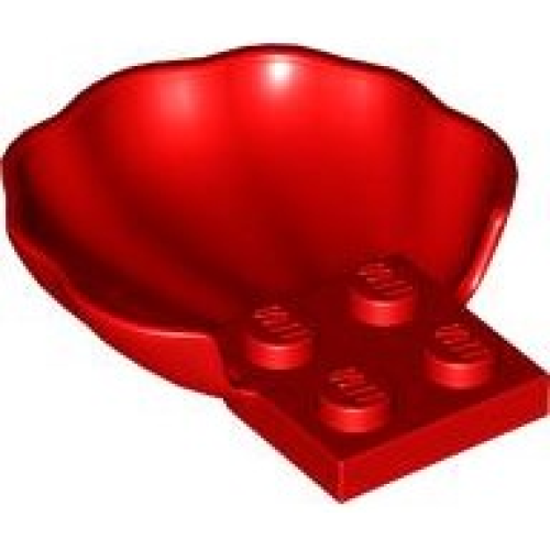 Деталь LEGO 18970 Clam / Scallop Shell with 4 Studs - Red