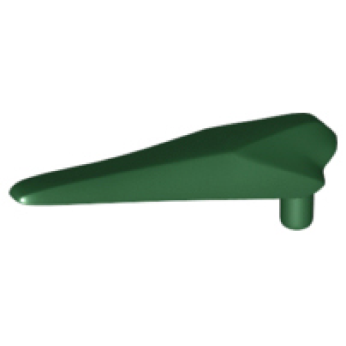 Деталь LEGO 98087 Dinosaur Jaw Lower Pteranodon with Pin - Flexible Plastic - Dark Green