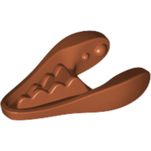 Деталь LEGO 49418 Dinosaur Jaw Lower Small - Dark Orange