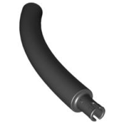 Dinosaur Tail / Neck Middle Section with Bar Hole and Technic Pin - Black