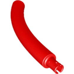 Dinosaur Tail / Neck Middle Section with Bar Hole and Technic Pin - Red