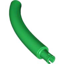 Dinosaur Tail / Neck Middle Section with Bar Hole and Technic Pin - Green
