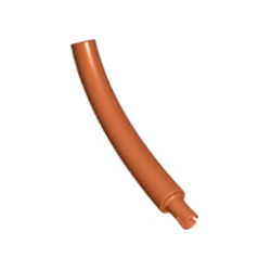 Dinosaur Tail / Neck Middle Section with Bar Hole and Technic Pin - Dark Orange