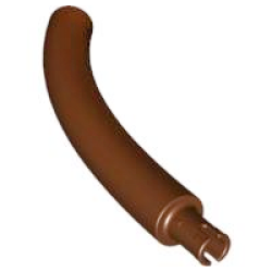 Dinosaur Tail / Neck Middle Section with Bar Hole and Technic Pin - Reddish Brown
