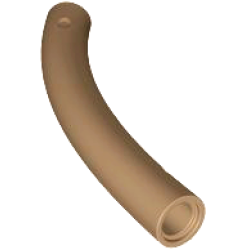 Dinosaur Tail / Neck Middle Section with Bar Hole and Technic Pin Hole - Dark Tan