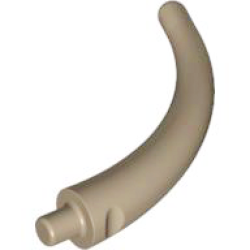 Dinosaur Tail End Section / Horn - Dark Tan