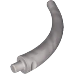 Dinosaur Tail End Section / Horn - Flat Silver