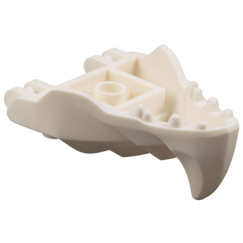 Деталь LEGO 76923 Dragon Head (Ninjago) Jaw with Large Spike and 2 Bar Handles on Back - White