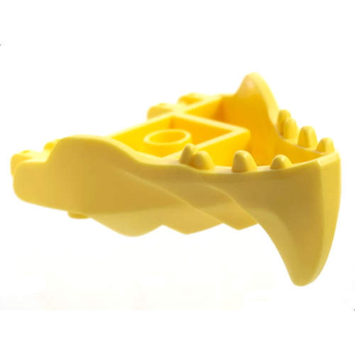 Деталь LEGO 76923 Dragon Head (Ninjago) Jaw with Large Spike and 2 Bar Handles on Back - Bright Light Yellow