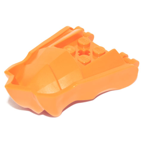 Деталь LEGO 80017 Dragon Head (Ninjago) Jaw with Small Spikes and 2 Bar Handles on Back - Orange