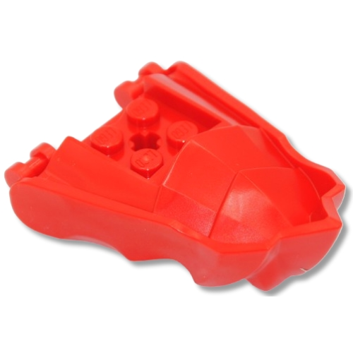 Деталь LEGO 80017 Dragon Head (Ninjago) Jaw with Small Spikes and 2 Bar Handles on Back - Red