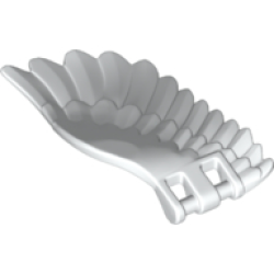 Wing 4 x 7 Right with Feathers and Bar Handles - White