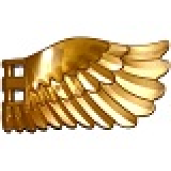 Wing 4 x 7 Right with Feathers and Bar Handles - Pearl Gold