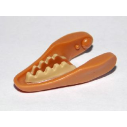 Dinosaur Jaw Lower Raptor with Tan Teeth Pattern - Medium Nougat