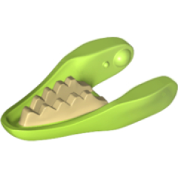 Dinosaur Jaw Lower Raptor with Tan Teeth Pattern - Lime