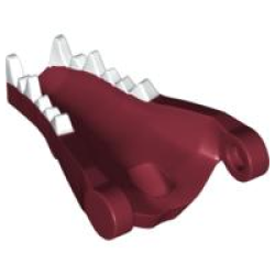 Dragon Head (Fantasy Era / Castle) Jaw Lower with White Teeth Pattern - Dark Red