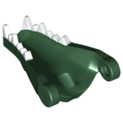 Dragon Head (Fantasy Era / Castle) Jaw Lower with White Teeth Pattern - Dark Green