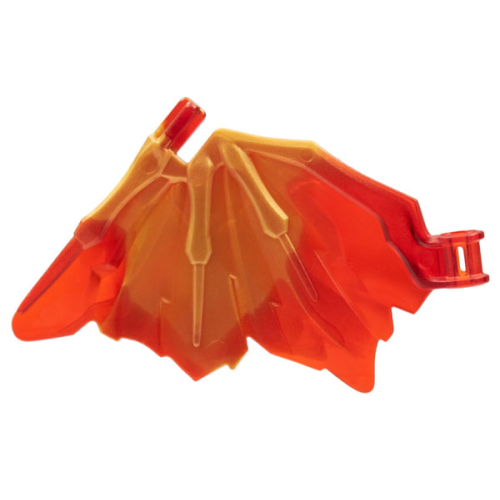 Деталь LEGO 79898pb01 Dragon Wing 9 x 6 with Marbled Pearl Gold Pattern - Trans-Red