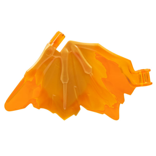 Деталь LEGO 79898pb01 Dragon Wing 9 x 6 with Marbled Pearl Gold Pattern - Trans-Orange