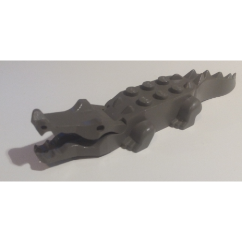 Деталь LEGO 6026c01 Alligator / Crocodile with 8 Teeth - Dark Gray