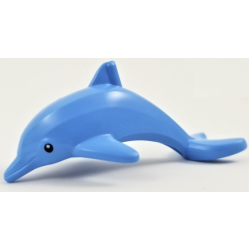 Dolphin, Jumping with Bottom Axle Holder with Black Eyes and White Pupils Pattern - Medium Blue