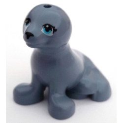 Seal, Friends Style with Black Nose and Eyelashes, Medium Blue / Medium Azure Eyes Pattern (Undetermined Type) - Sand Blue