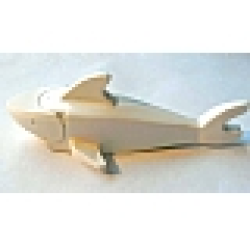 Shark with Rounded Nose and Debossed Eyes - White