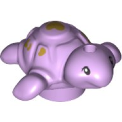 Turtle, Friends Style, Baby with Black Eyes and Gold Spots Pattern - Lavender