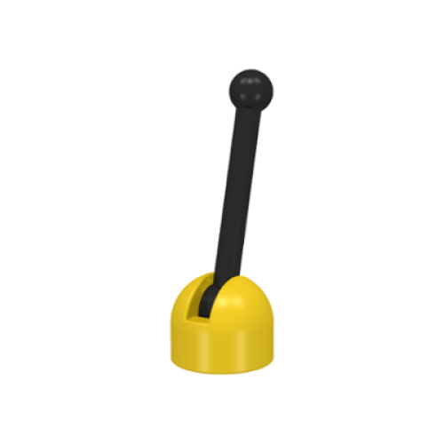 Деталь LEGO 4592c02 Antenna Small Base with Black Lever (4592 / 4593) - Yellow