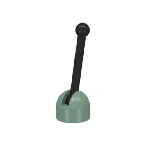 Деталь LEGO 4592c02 Antenna Small Base with Black Lever (4592 / 4593) - Sand Green