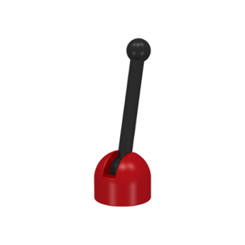 Деталь LEGO 4592c02 Antenna Small Base with Black Lever (4592 / 4593) - Red