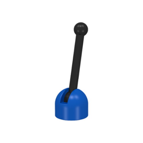 Деталь LEGO 4592c02 Antenna Small Base with Black Lever (4592 / 4593) - Blue