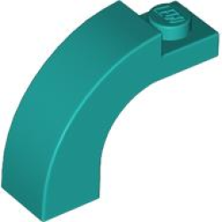 Arch 1 x 3 x 2 Curved Top - Dark Turquoise