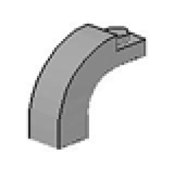 Arch 1 x 3 x 2 Curved Top - Light Gray