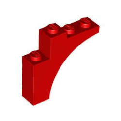 Arch 1 x 4 x 3 - Red