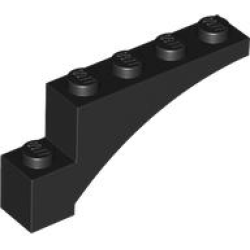 Arch 1 x 5 x 2 Raised - Black