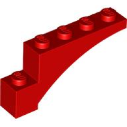 Arch 1 x 5 x 2 Raised - Red