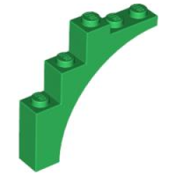 Arch 1 x 5 x 4 - Continuous Bow - Green