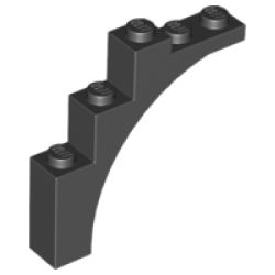 Arch 1 x 5 x 4 - Irregular Bow, Reinforced Underside - Black